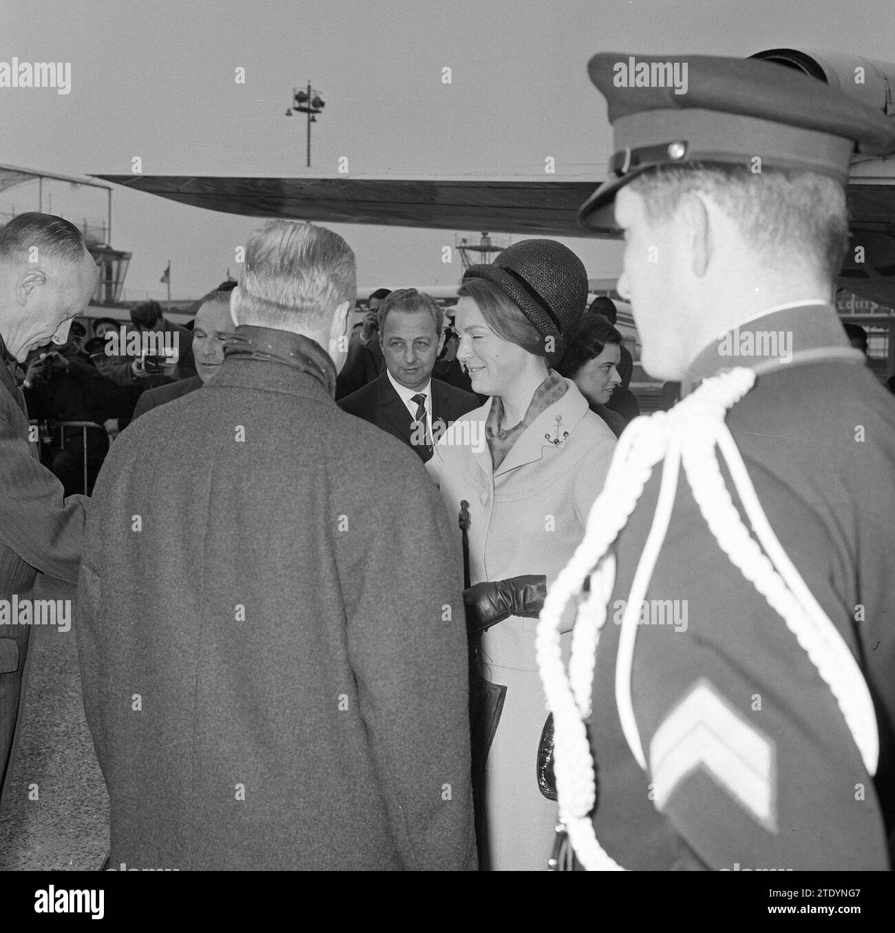 Princess Irene left for Paris from Schiphol, Princess Irene ca. April 8, 1964 Stock Photo