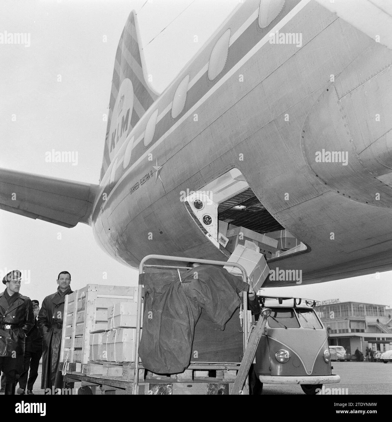 Princess Irene departed from Schiphol to Paris, passengers leave the plane ca. April 8, 1964 Stock Photo