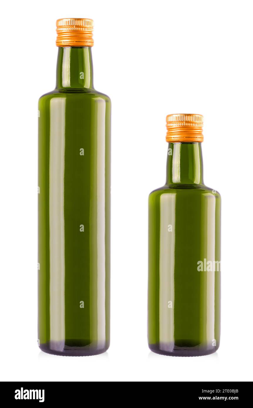 The Set of Olive oil bottles on white. clipping path Stock Photo Alamy
