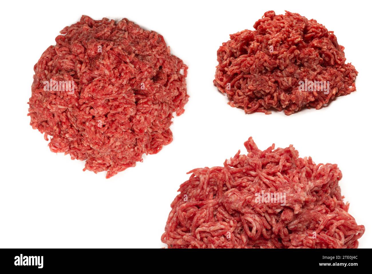 Raw beef minced meat background. Top view. Stock Photo