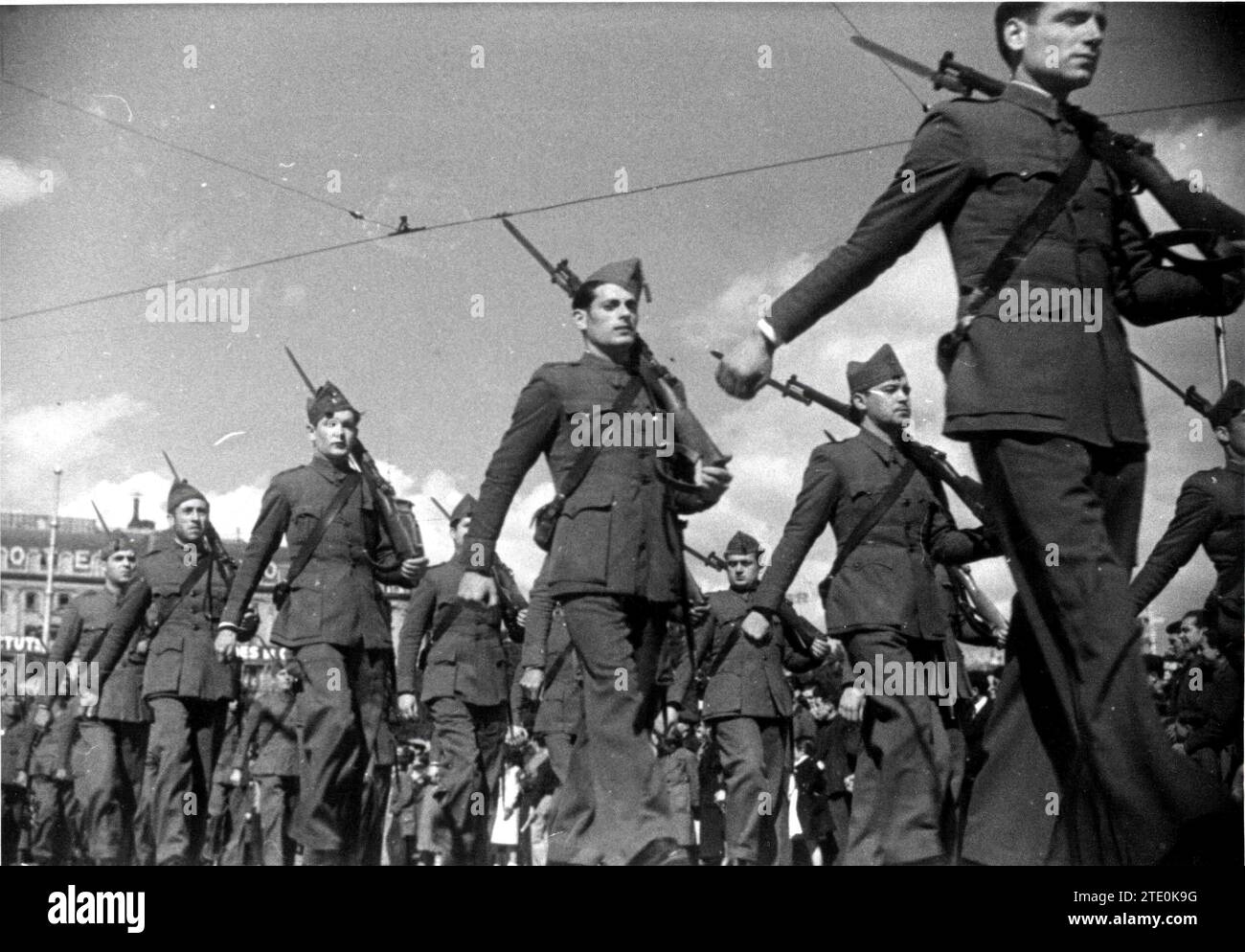 02/28/1937. Soldiers Parading. Credit: Album / Archivo ABC / Agullo Padros Stock Photo