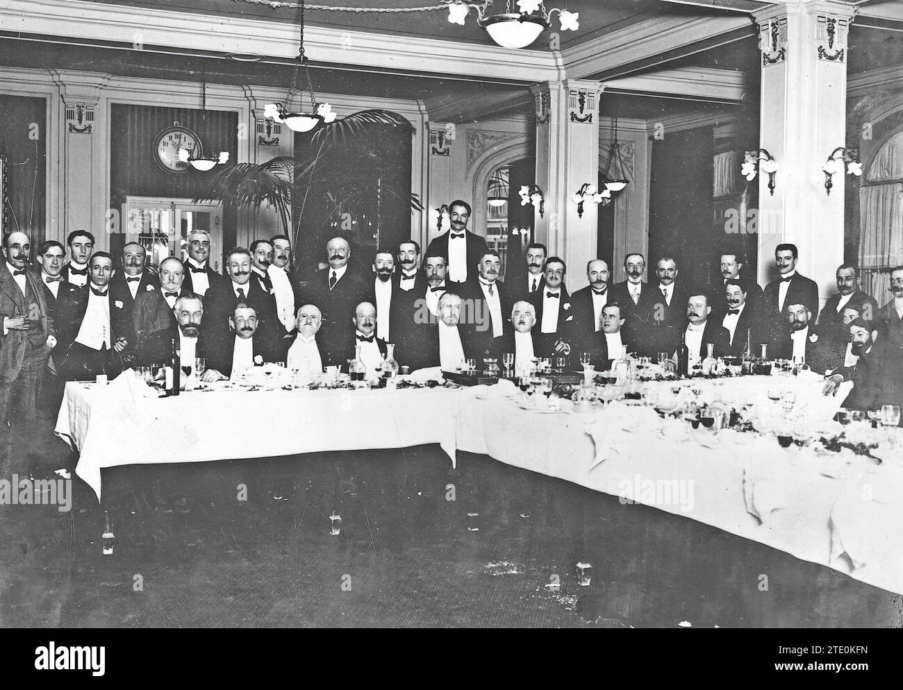 06/30/1914. At the Palace-Hotel, Madrid. Banquet with which the Italian Colony of this court entertained the diplomatic representative of its country. Credit: Album / Archivo ABC / José Zegri Stock Photo