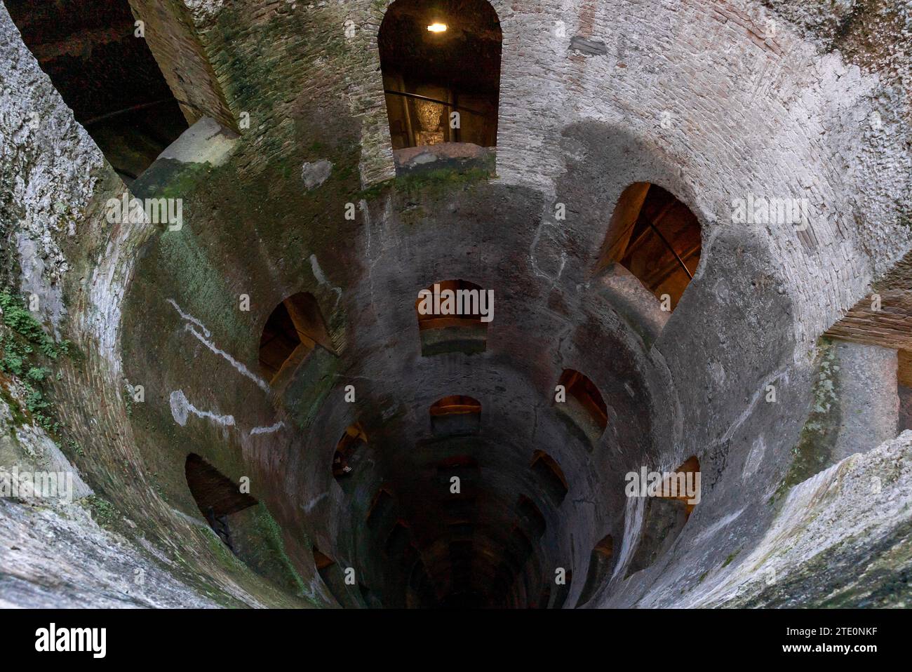 Orvieto, Italy - 18 November, 2023: view of the deep St. Patrick's Well in downtown Orvieto Stock Photo