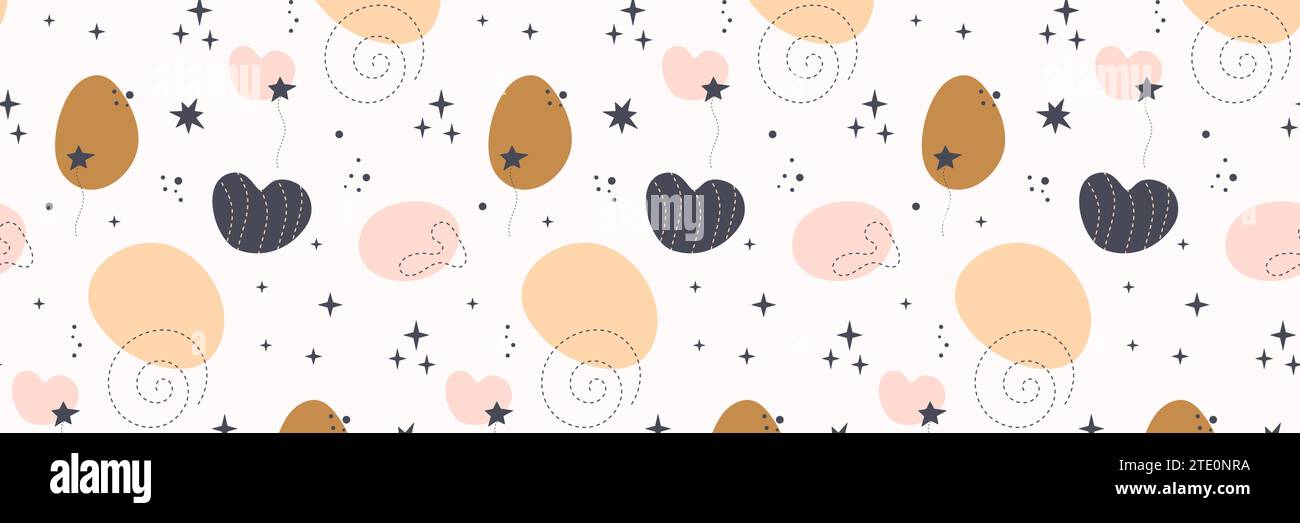 Bohemian baby pattern. Seamless baby pattern in boho style Stock Vector ...
