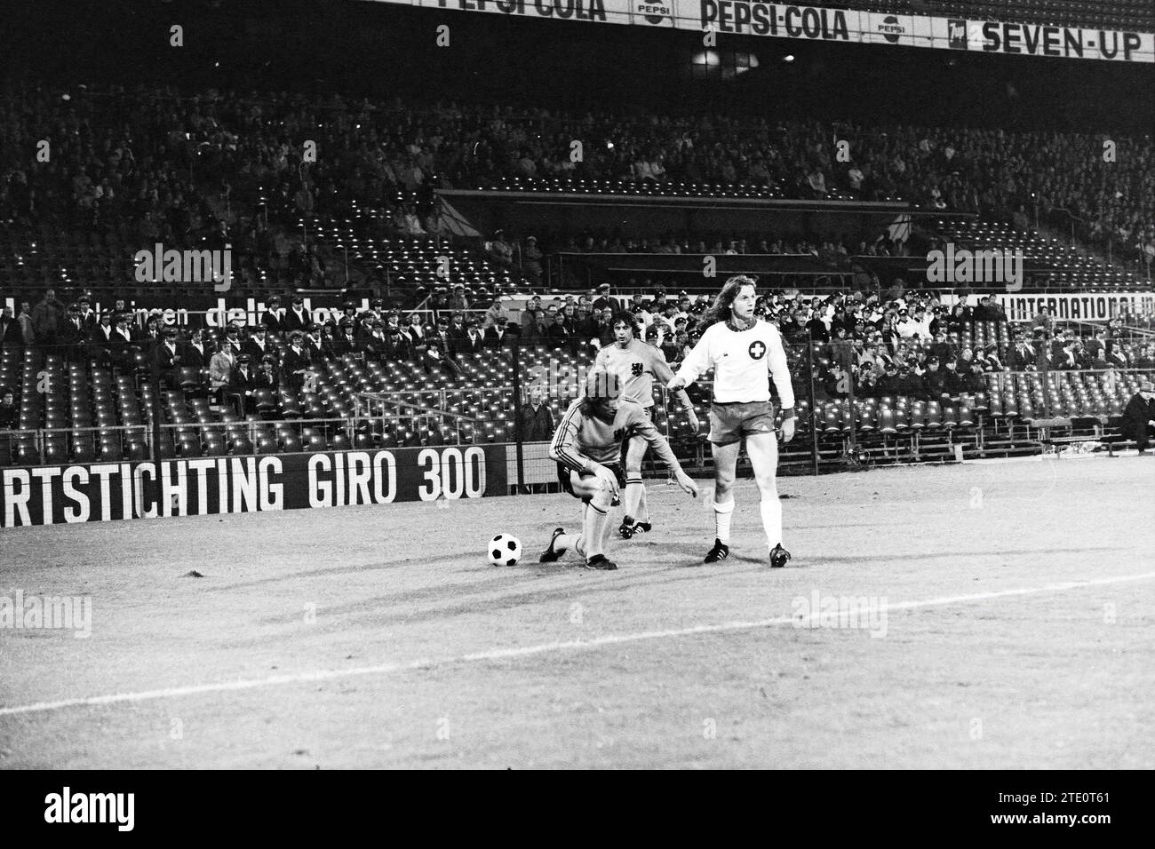 Netherlands - Switzerland, Football Netherlands, 09-10-1974, Whizgle News from the Past, Tailored for the Future. Explore historical narratives, Dutch The Netherlands agency image with a modern perspective, bridging the gap between yesterday's events and tomorrow's insights. A timeless journey shaping the stories that shape our future. Stock Photo