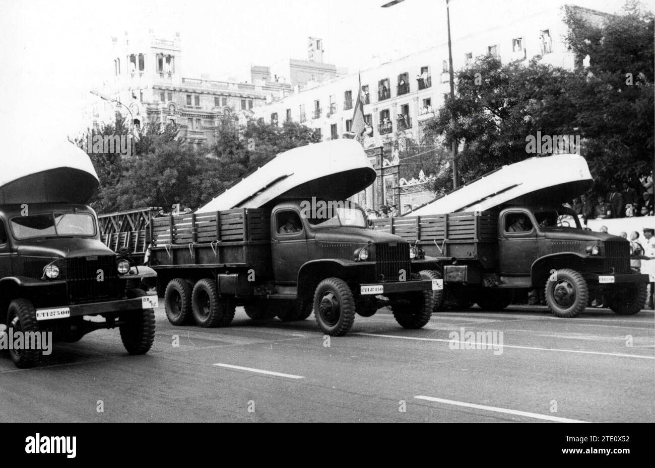 07/16/1961. Barges in the Victory Parade. Credit: Album / Archivo ABC / Manuel Sanz Bermejo Stock Photo