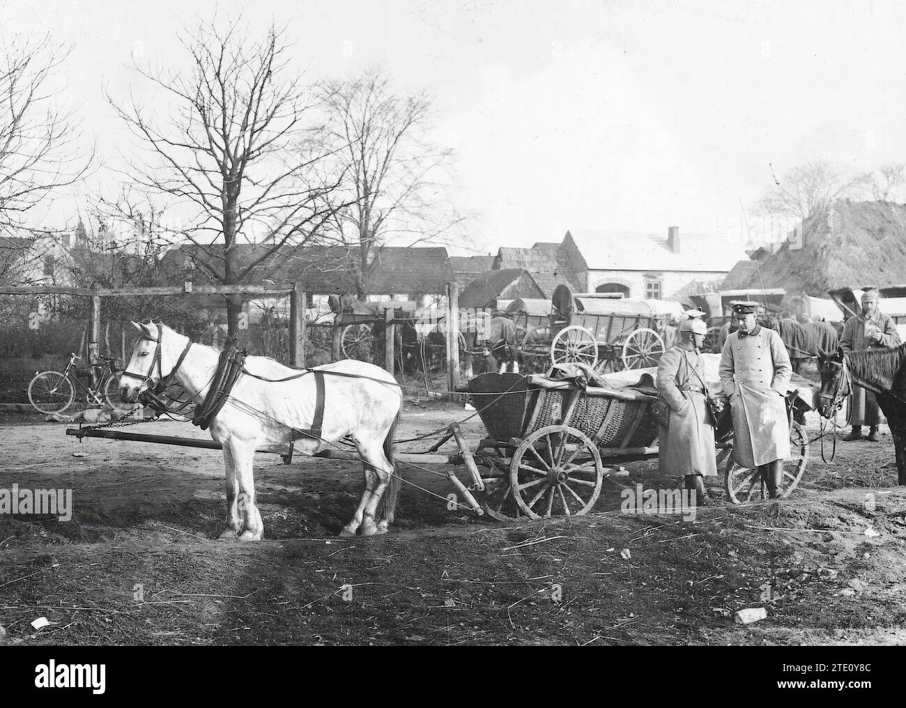 11/30/1914. In Russian Poland. Russian Tanks and Ammunition Seized by the Germans in the Vicinity of Baurvagen. Photo: R. Parrondo. Credit: Album / Archivo ABC / Parrondo Stock Photo