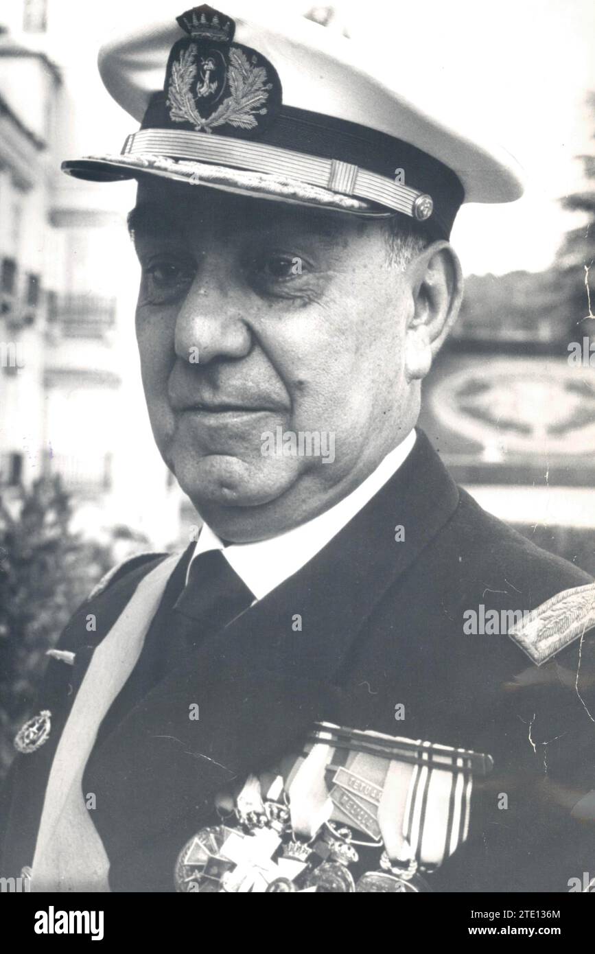 12/31/1972. Luis Carrero Blanco with the Admiral uniform. Credit: Album / Archivo ABC / Manuel Sanz Bermejo Stock Photo