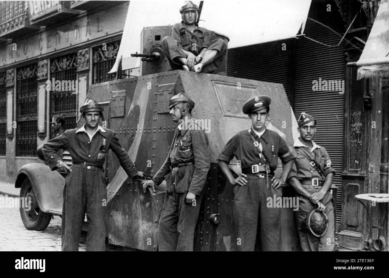 08/31/1936. Equipment and assault vehicle that was most distinguished in the different sections in which it took part, in the Central sector. Credit: Album / Archivo ABC / Cervera Stock Photo