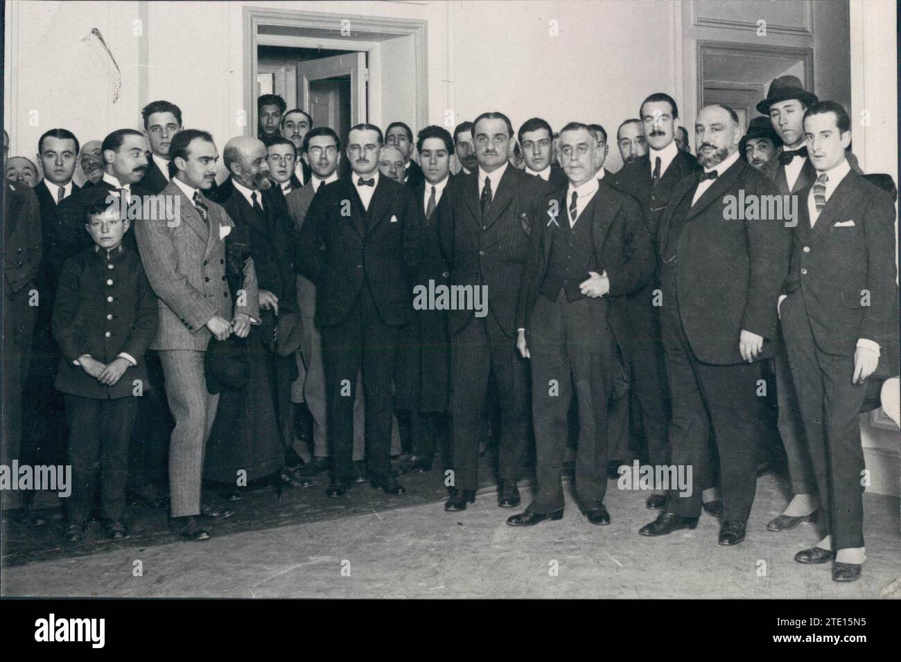 10/31/1919. Madrid. At the Ritz hotel. Mr. César Silio (X) after the conference he gave on University autonomy. Credit: Album / Archivo ABC / Julio Duque Stock Photo