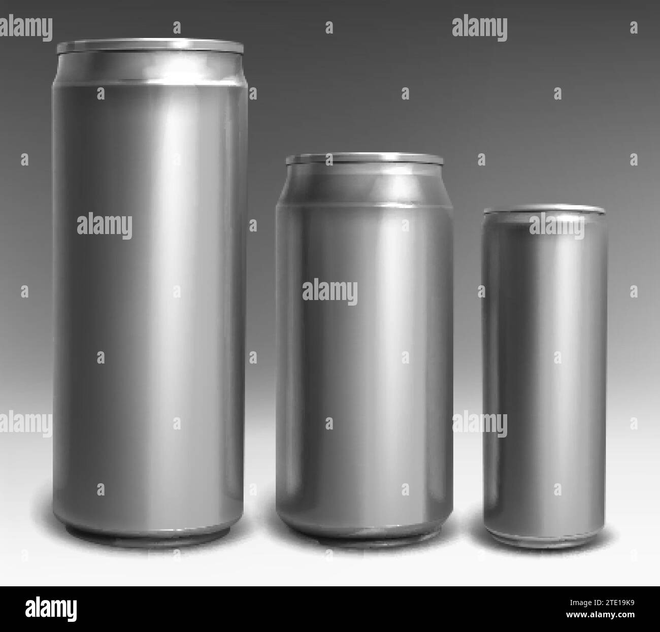 Sliver aluminium cans different sizes for soda, beer, energy drink