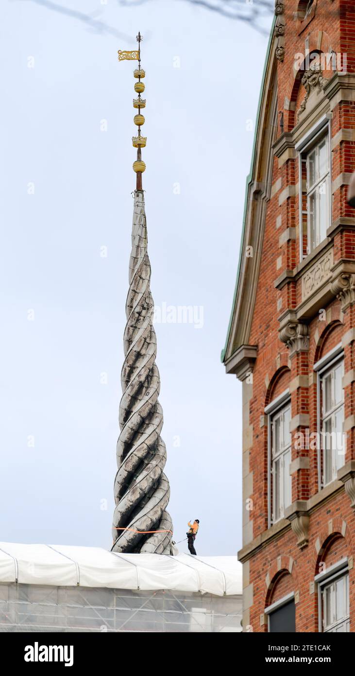 Copenhagen, Denmark - Old stock exchange / Bourse spiral spire Stock Photo