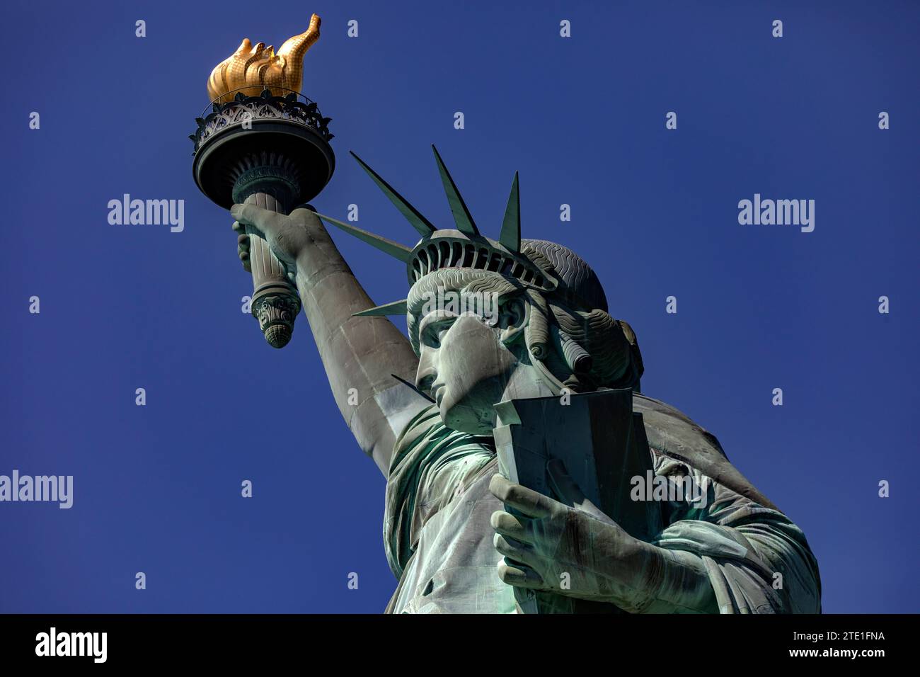 Fabulous Statue of Liberty, holding her huge torch in the Big Apple, a