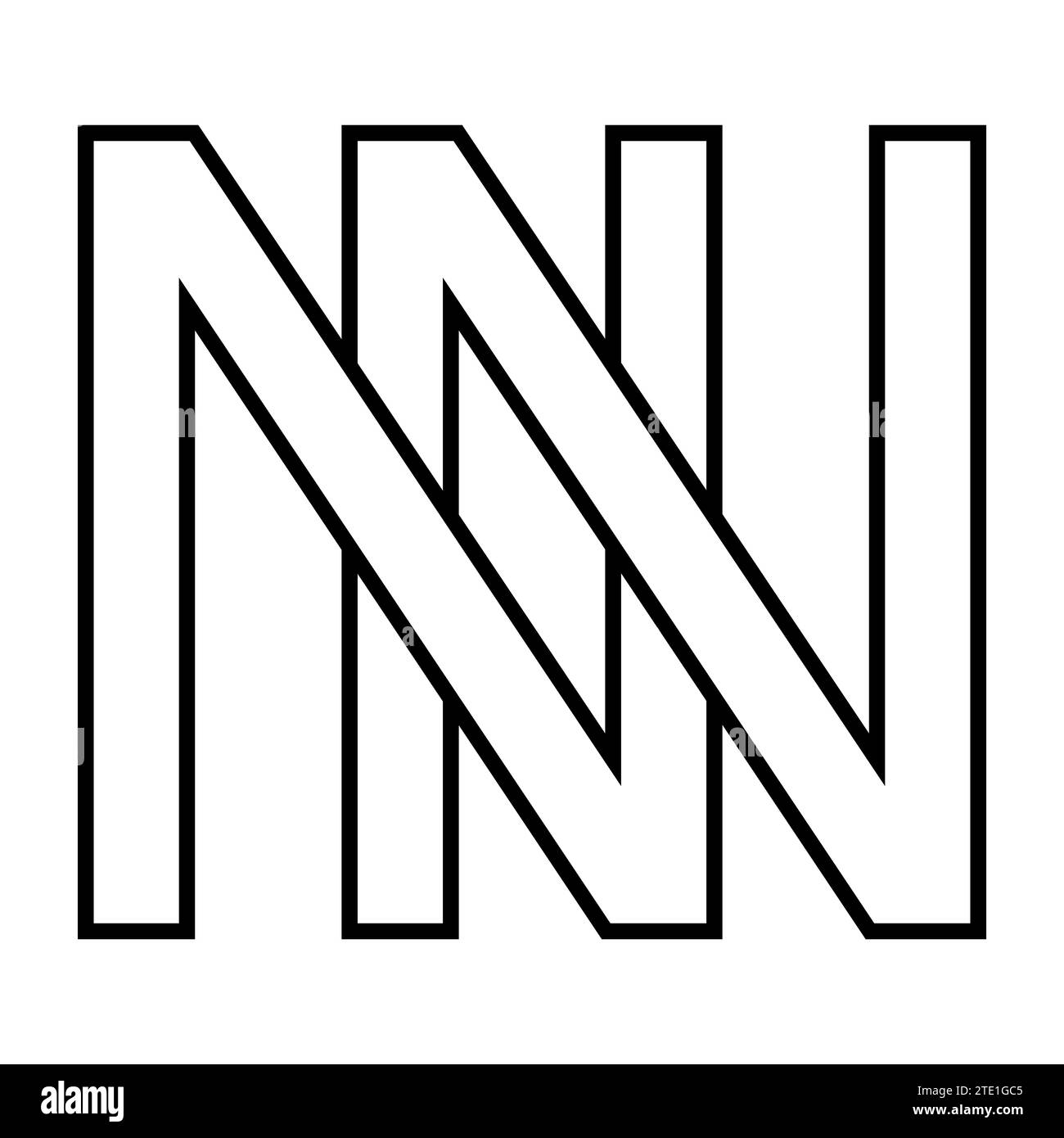 Logo sign nn n, icon double letters logotype n nn Stock Vector