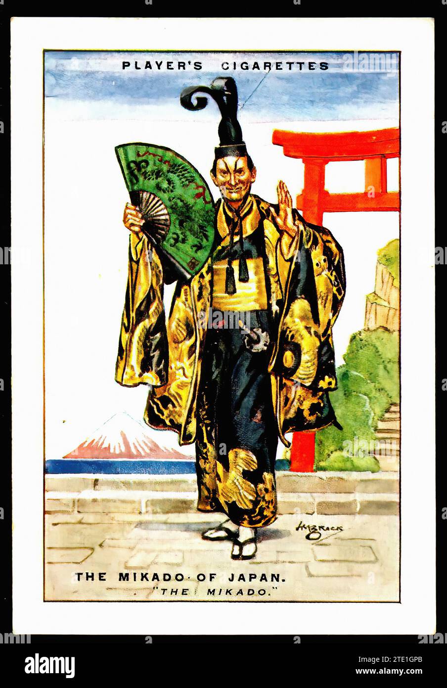 The Mikado of Japan - Vintage Cigarette Card Illustration Stock Photo
