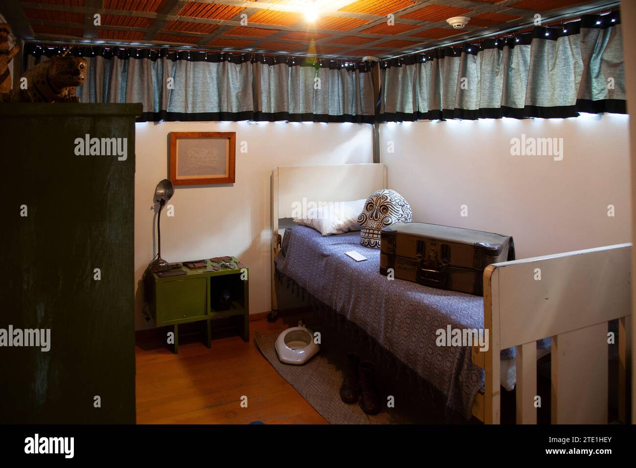 Bedroomat Museo Casa; Estudio, Diego Rivera and Frida Kahlo Studio and House in Mexico City, Mexico Stock Photo