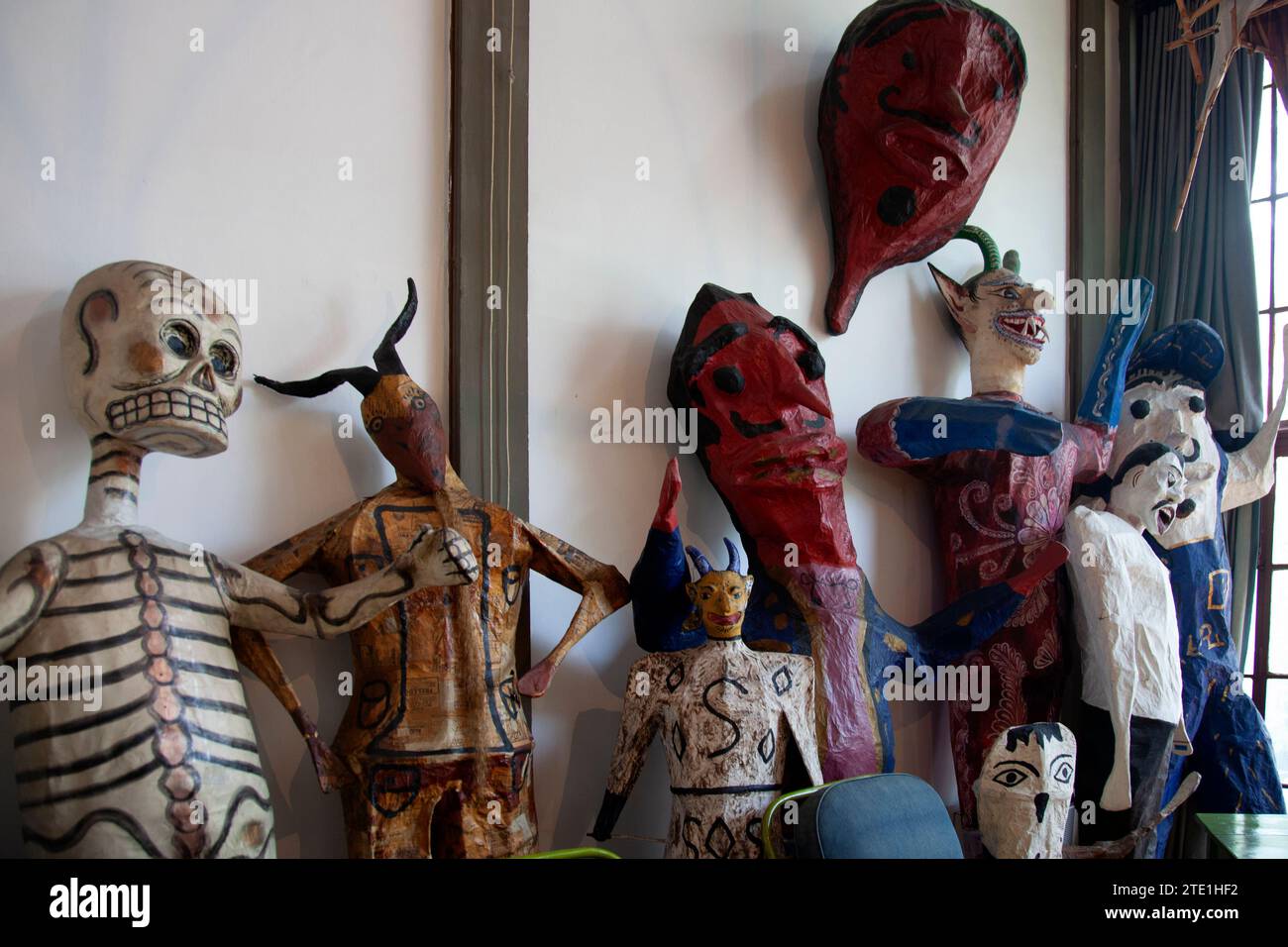 Papier Mache Figures  at Museo Casa; Estudio, Diego Rivera and Frida Kahlo Studio and House in Mexico City, Mexico Stock Photo