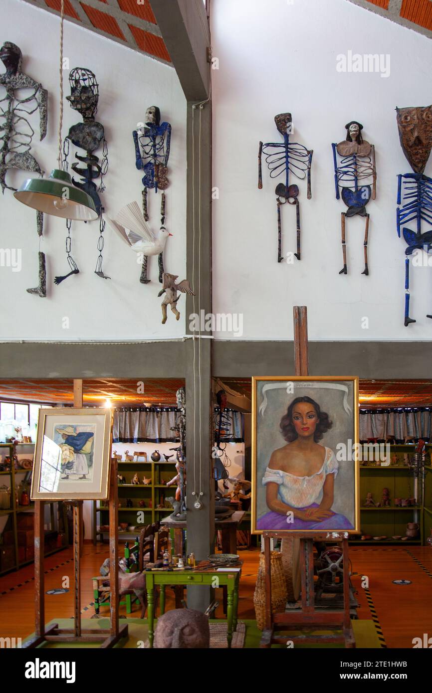 Portrait of Dolores Del Rio on display at Diego Rivera and Frida Kahlo Studio and House in Mexico City, Mexico Stock Photo