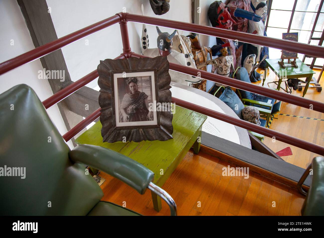 Photo of Frida Kahlo at Diego Rivera and Frida Kahlo Studio and House in Mexico City, Mexico Stock Photo