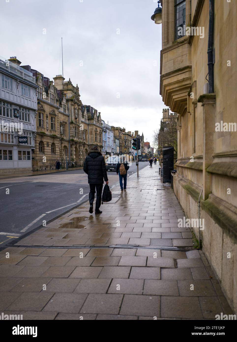 Rainy day on Oxford High Street, England Stock Photo