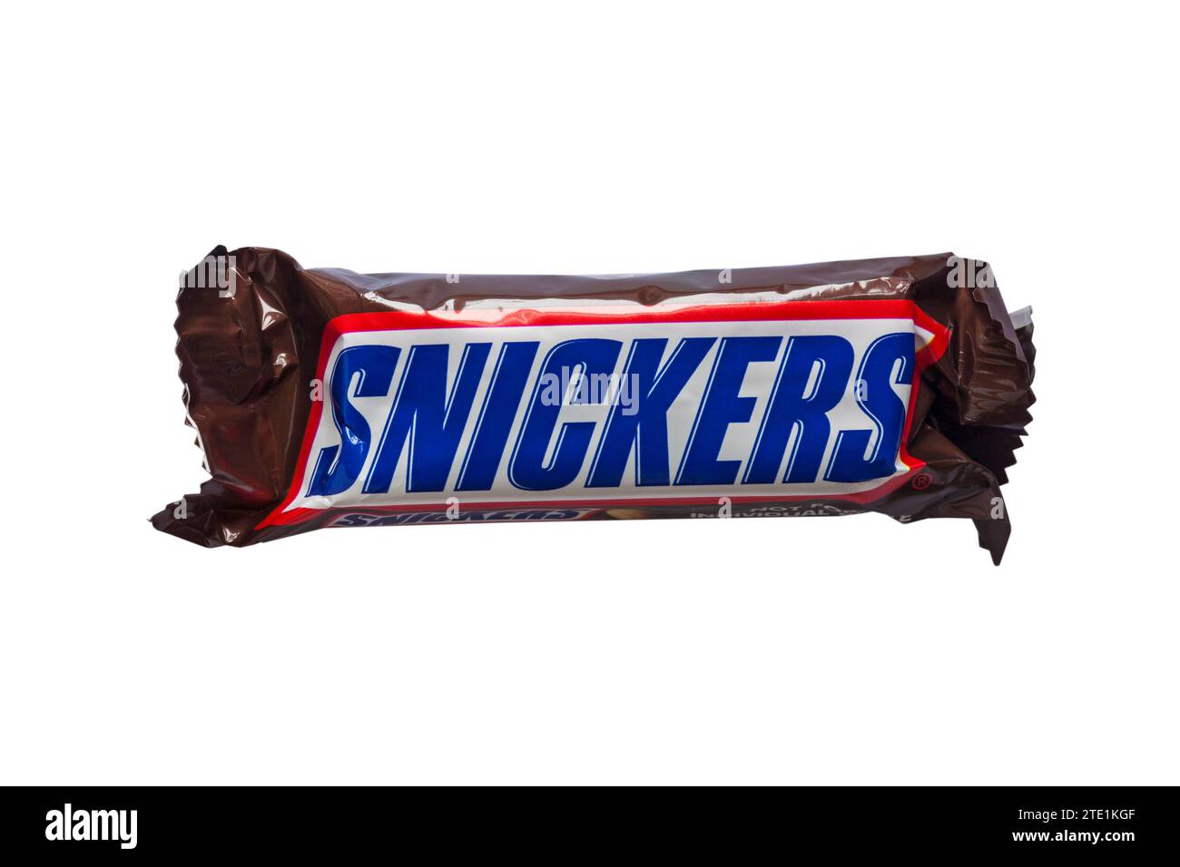 Snickers chocolate bar isolated on white background Stock Photo