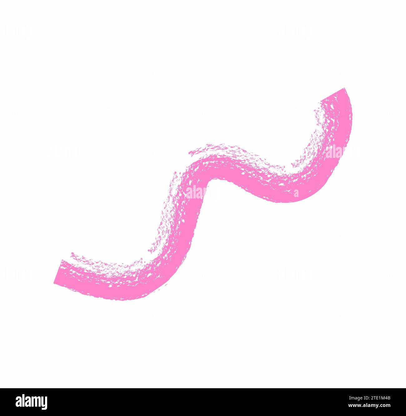 paint brush stroke. Hand drawn grunge squiggle element. white, pink icon in flat style of curved and wavy lines. Chaotic ink brush scribble for decor. Stock Vector