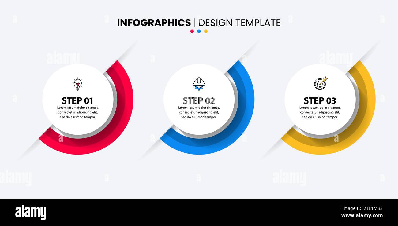 Infographic template with icons and 3 options or steps. Circles. Can be ...