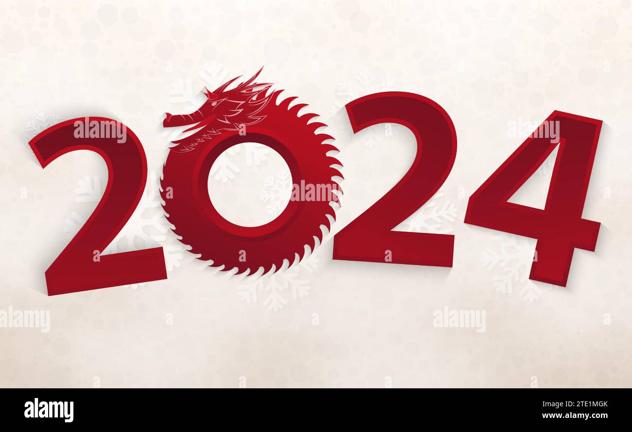 Year of the Dragon 2024, Happy lunar new year 2024 card template