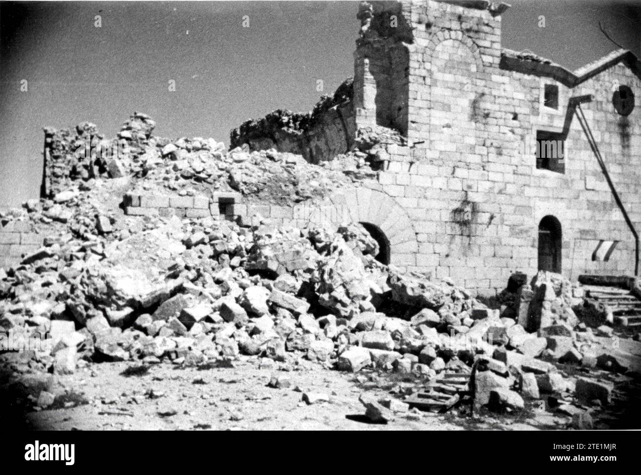 04/30/1937. The sanctuary of Santa María de la Cabeza, in Ruinas, seen from the front of its main façade. Credit: Album / Archivo ABC / Manuel Torres Molina Stock Photo