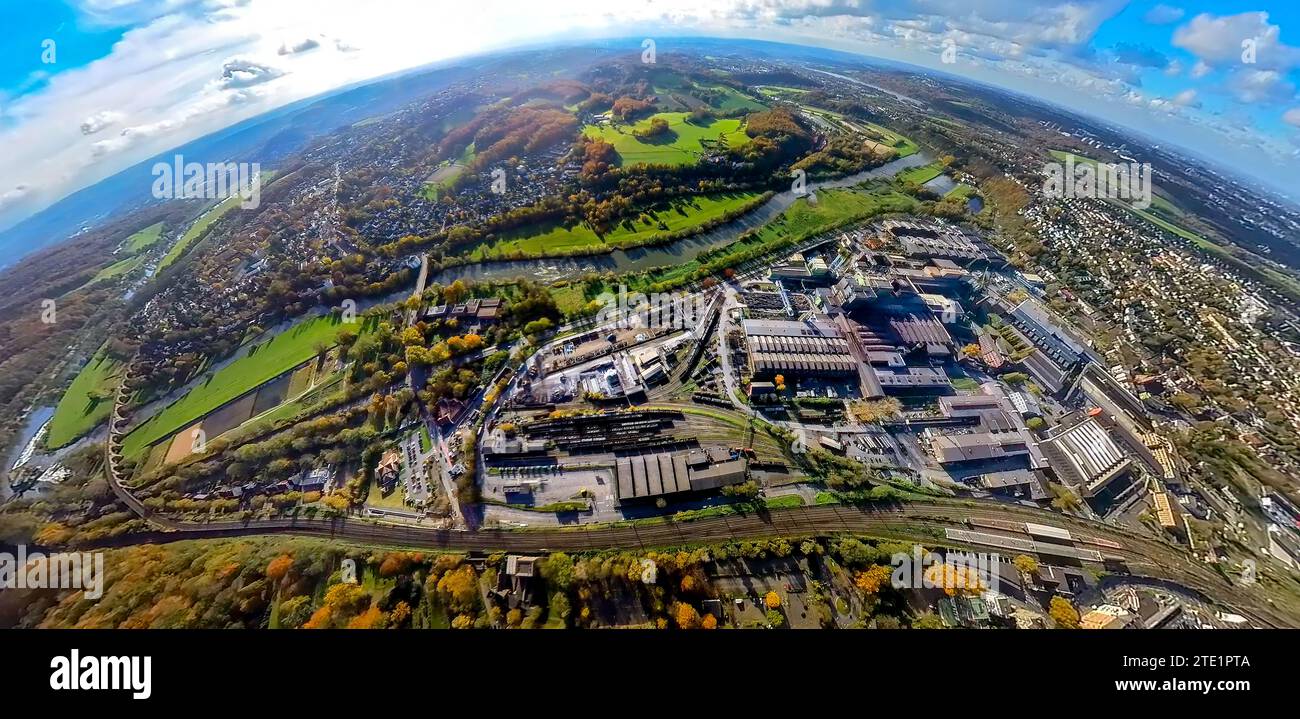 Aerial view, factory premises Deutsche Edelstahlwerke Specialty Steel