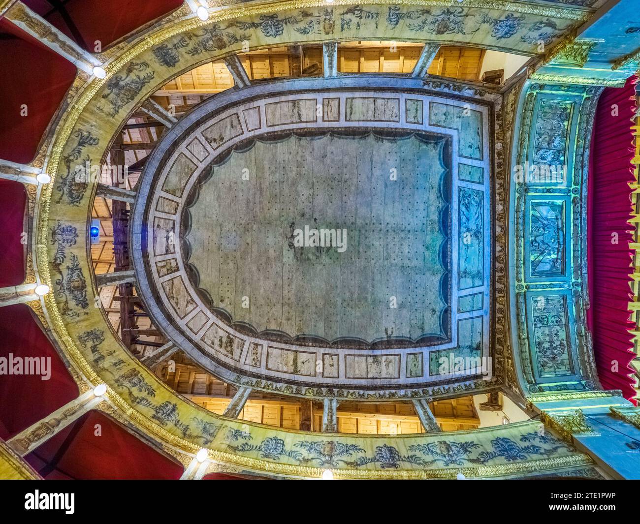 Ceiling of teatro Garibaldi - Mazara del Vallo, Sicily, Italy Stock Photo