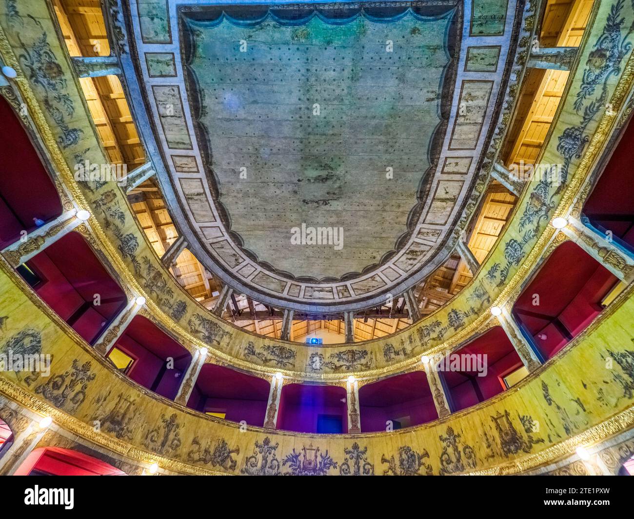 Ceiling of teatro Garibaldi - Mazara del Vallo, Sicily, Italy Stock Photo