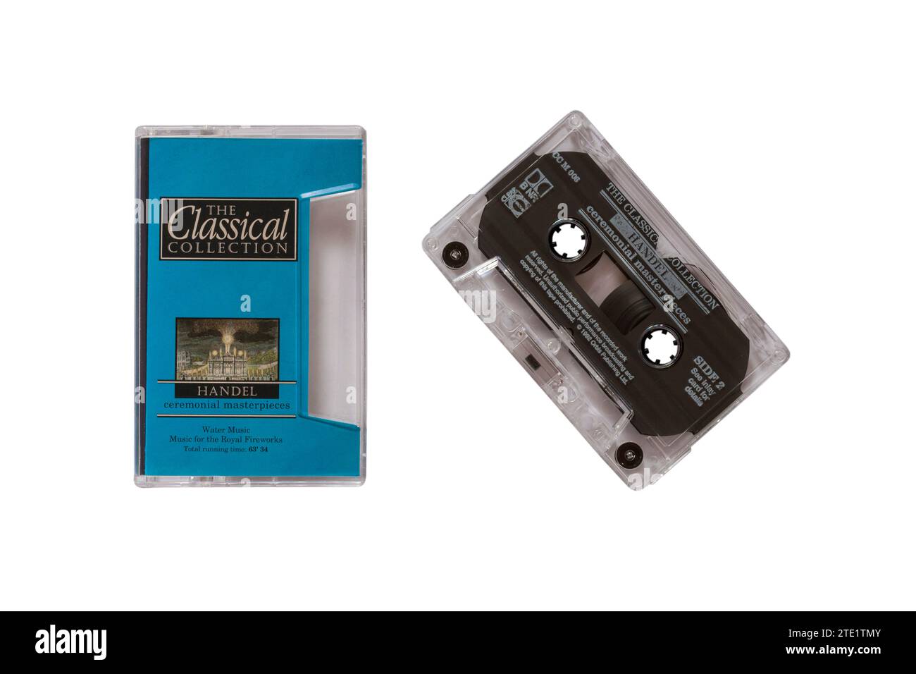 The Classical Collection Handel ceremonial masterpieces cassette tape removed from case isolated on white background - classical music Stock Photo