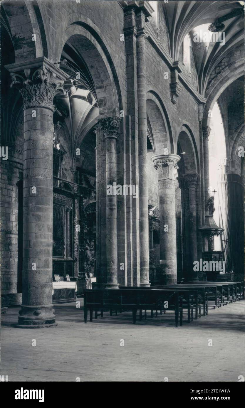 06/30/1936. Pony. The recently restored Jaca Cathedral. The first cathedral built in Spain, a great architectural jewel of the 11th century. Credit: Album / Archivo ABC Stock Photo