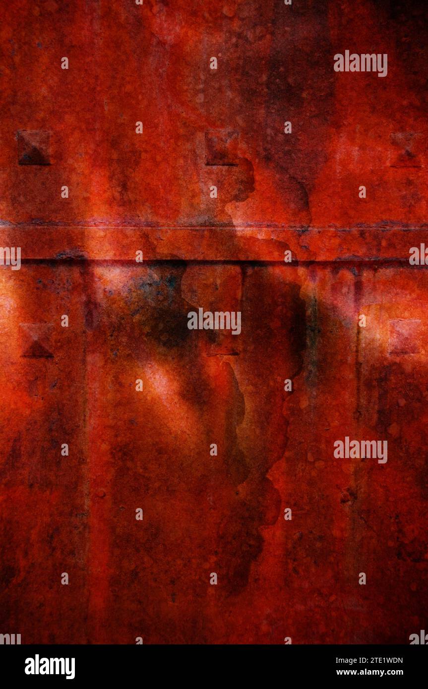 red grunge metal background Stock Photo