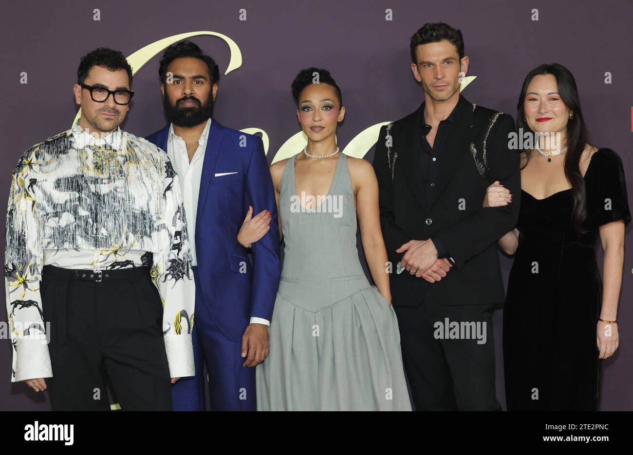 LOS ANGELES, CA - DECEMBER 19: Daniel Levy, Himesh Patel, Ruth Negga