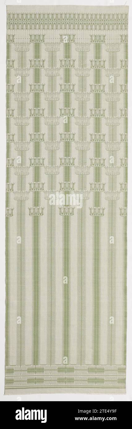 Wall extension, Chris Lebeau, 1911 - 1915 Olive -green damask wall fence with a design of nail flowers. Eindhoven linen (material) damask Olive -green damask wall fence with a design of nail flowers. Eindhoven linen (material) damask Stock Photo