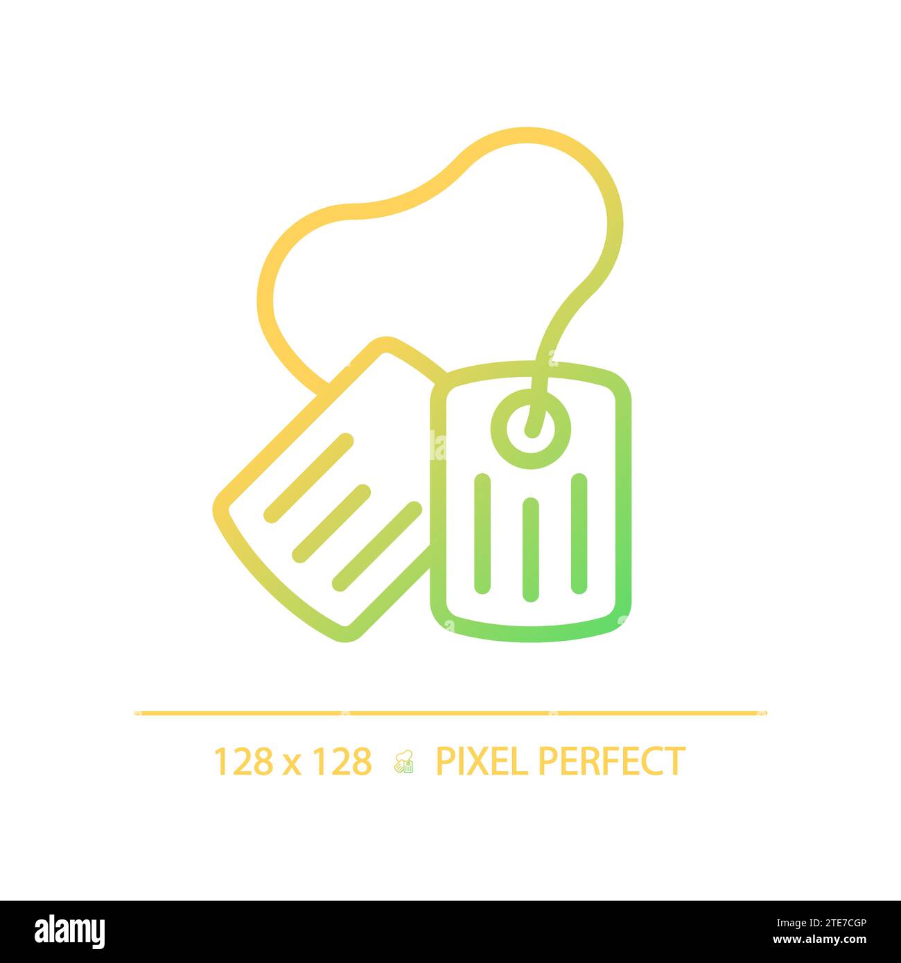 2D thin line pixel perfect simple gradient dog tag icon Stock Vector