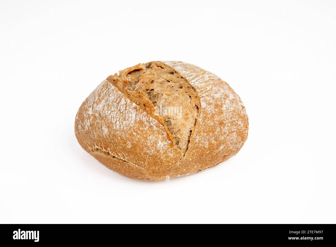 Breakfast bread roll isolated on white background Stock Photo