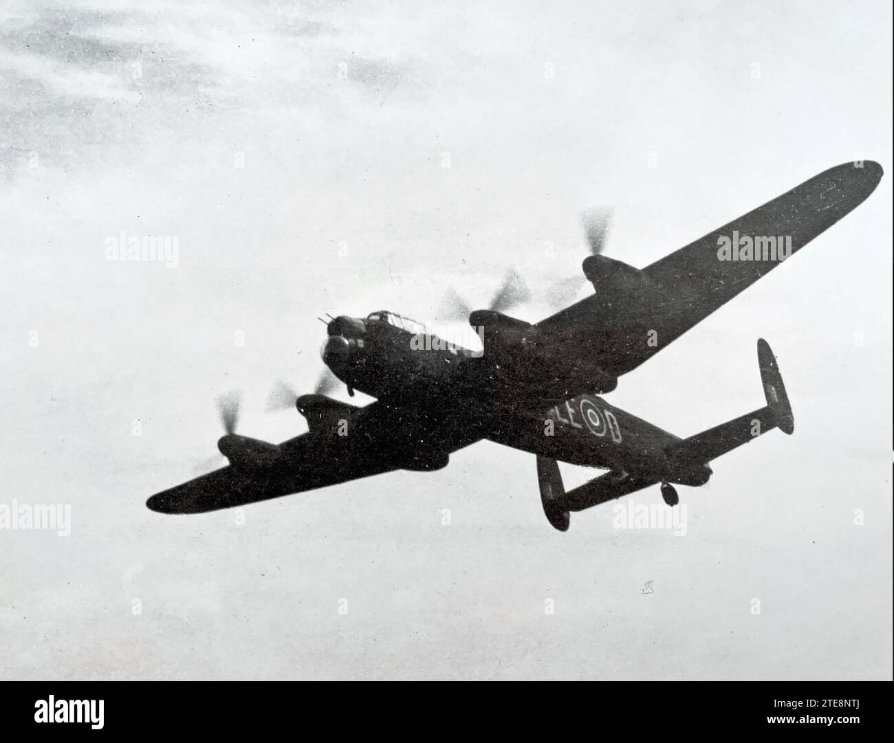 AVRO LANCASTER of 630 Squadron RAF based at East Kirkby, Lincolnshire, about 1944. Stock Photo