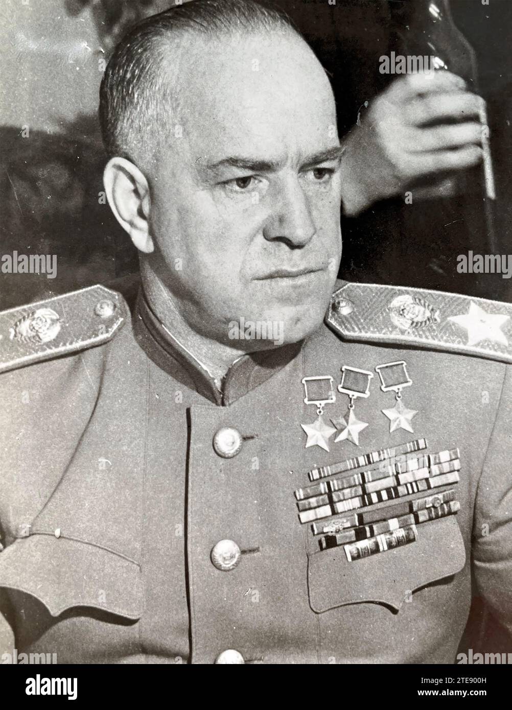 GEORGY ZHUKOV (1896-1974) as a three-star Marshall of the Soviet Union in 1945. Stock Photo