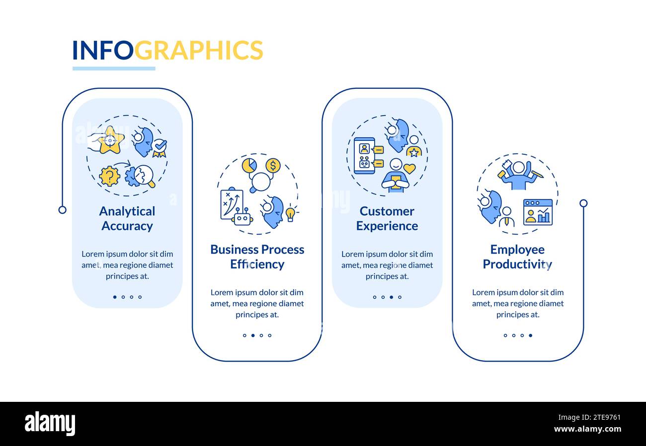2D cognitive computing layout with simple icons concept Stock Vector