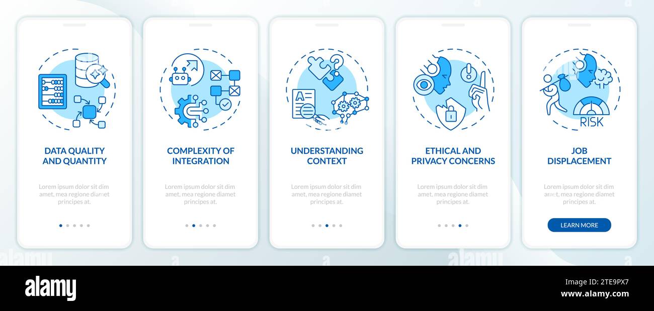Walkthrough challenges of cognitive computing with concept Stock Vector