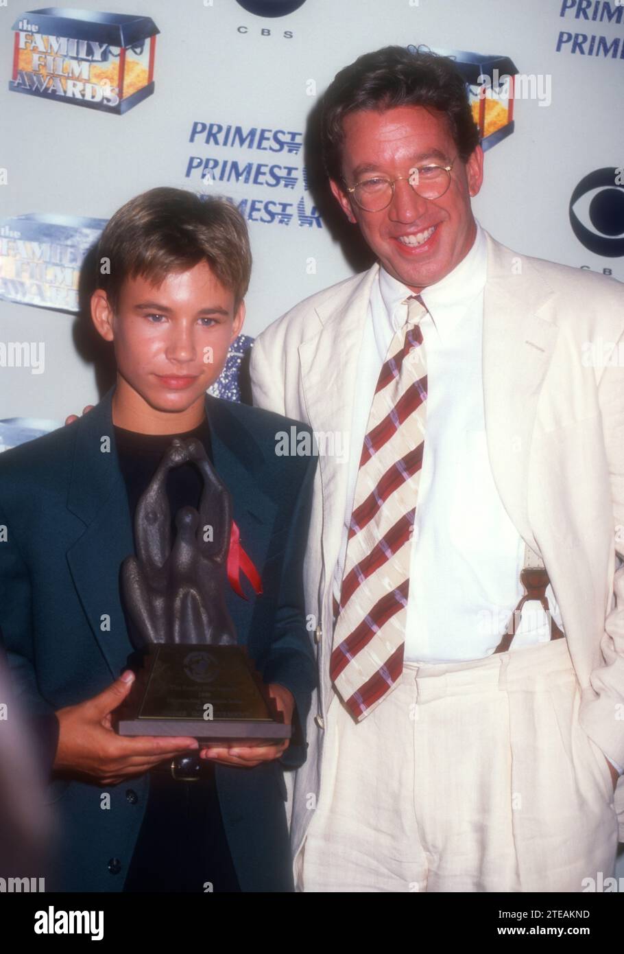 Los Angeles, California, USA 22nd August 1996 Actor Jonathan Taylor Thomas and Actor Tim Allen attend the World Film InstituteÕs Family Film Awards at CBS Television City on August 22, 1996 in Los Angeles, California, USA. Photo by Barry King/Alamy Stock Photo Stock Photo