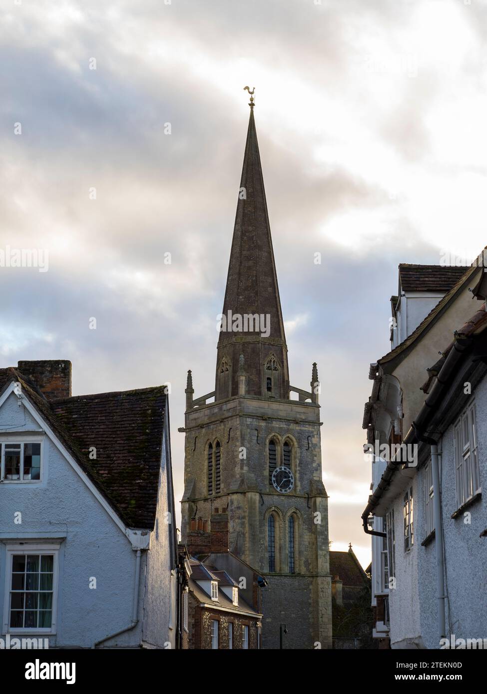 The spire of St Helens Church, Abingdon-on-Thames, Oxfordshire, England, UK, GB. Stock Photo