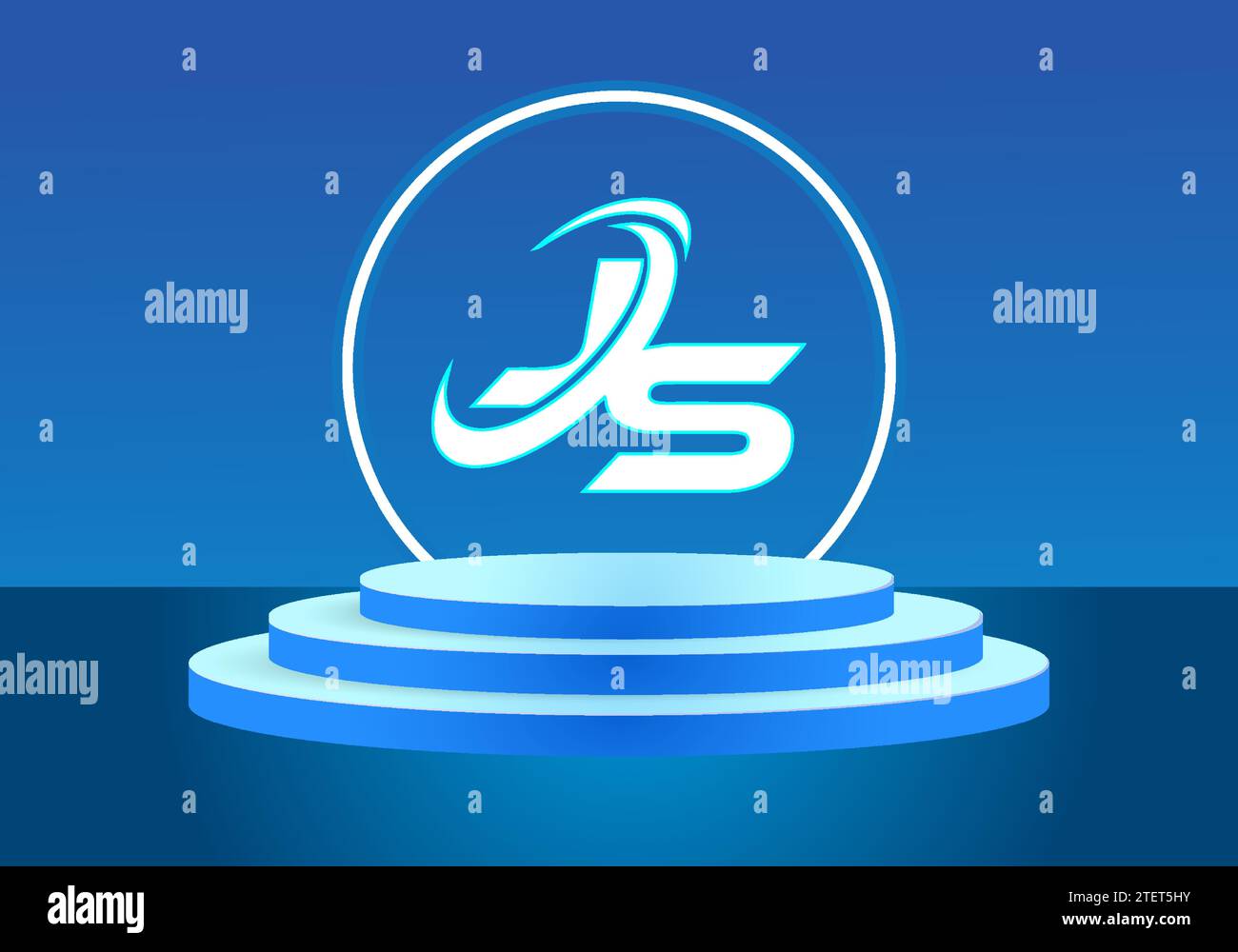 Letter JS blue logo sign. Vector logo design for business Stock Vector ...