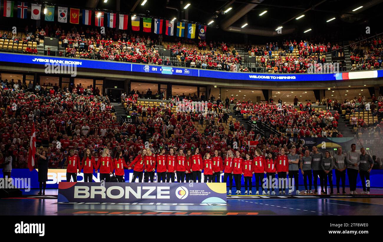 Herning, Denmark. 17th, December 2023. The bronze medal winners of
