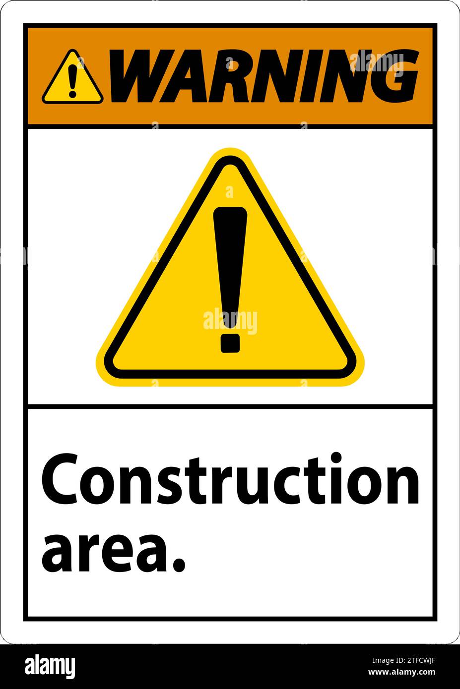 Warning Sign Construction Area Stock Vector Image & Art Alamy