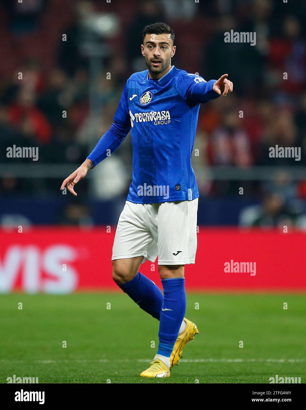 Madrid, Spain. 19th Dec, 2023. Diego Rico of Getafe CF during the La Liga match between Atletico de Madrid and Getafe CF played at Civitas Metropolitano Stadium on December 19 in Madrid, Spain. (Photo by Cesar Cebolla/PRESSINPHOTO) Credit: PRESSINPHOTO SPORTS AGENCY/Alamy Live News Stock Photo
