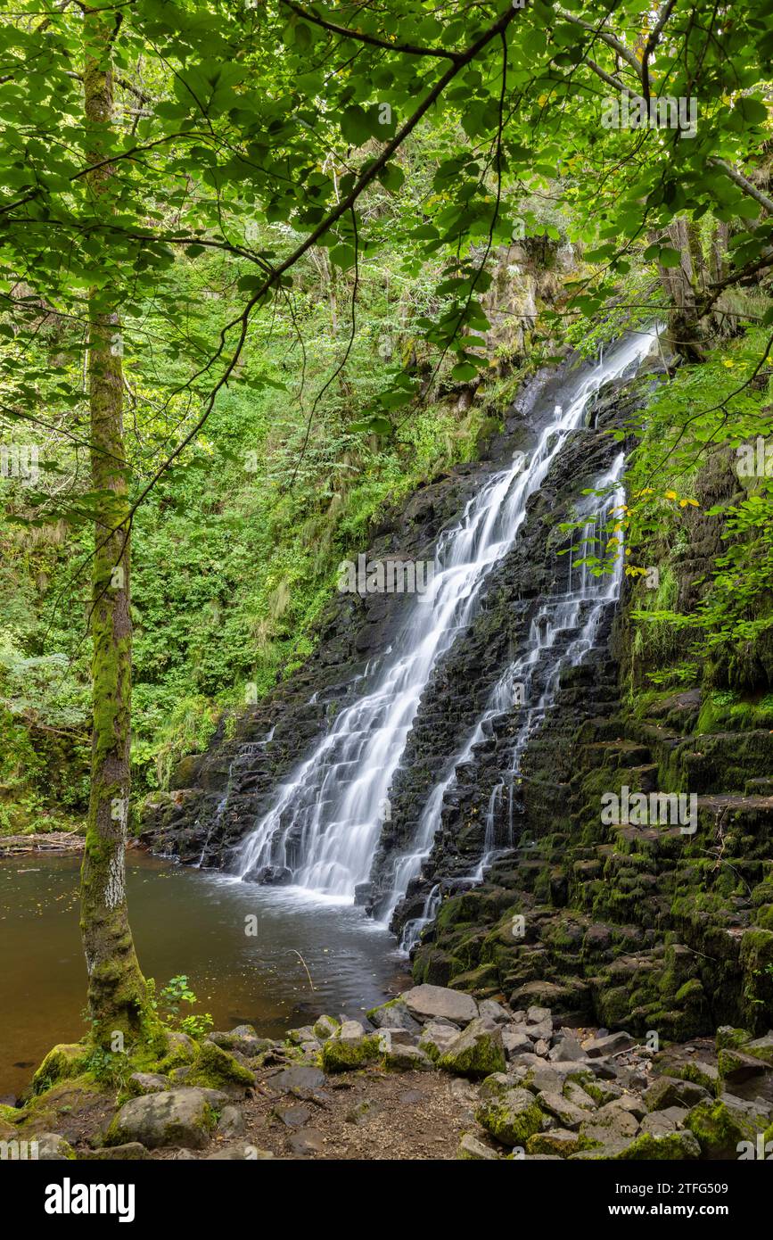 Waterfall Cascade de la Roche near Cheylade, French highlands, France